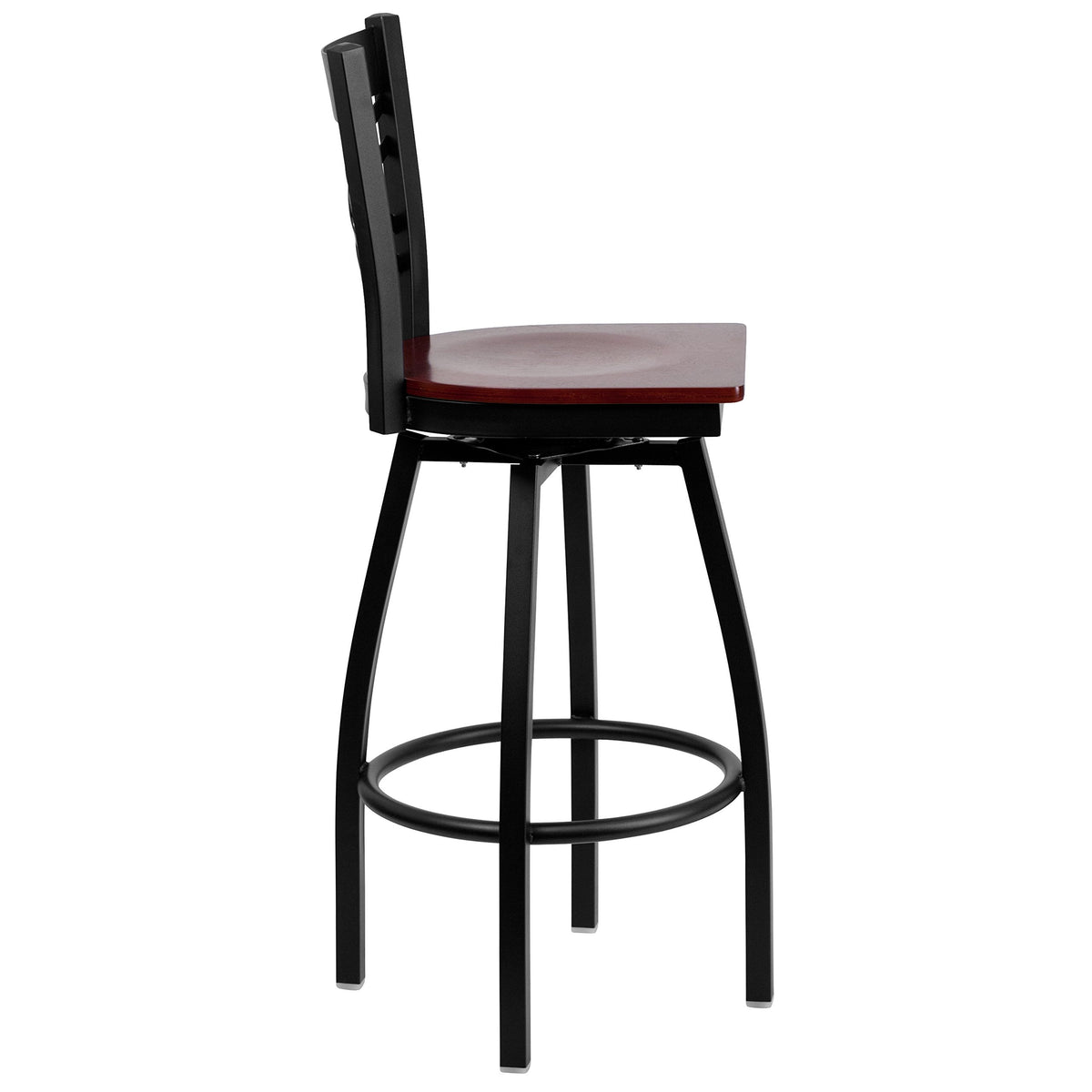 Flash Furniture Mahogany Wood Seat/Black Metal Frame / 1 Pack / Traditional Barstools
