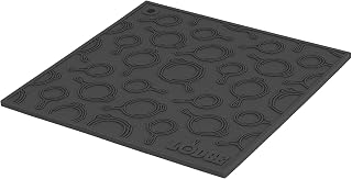 Lodge 7 Inch Square Silicone Skillet Pattern Trivet, Black