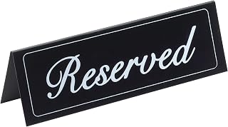 CAL-MIL 285 Reserved Vinyl Tent Sign, Black, 4" x 5.5"