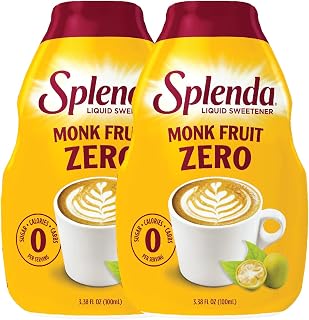 SPLENDA Monk Fruit Liquid Zero Calorie Sweetener Drops, 3.38 Fl Oz Bottle (Pack of 2)