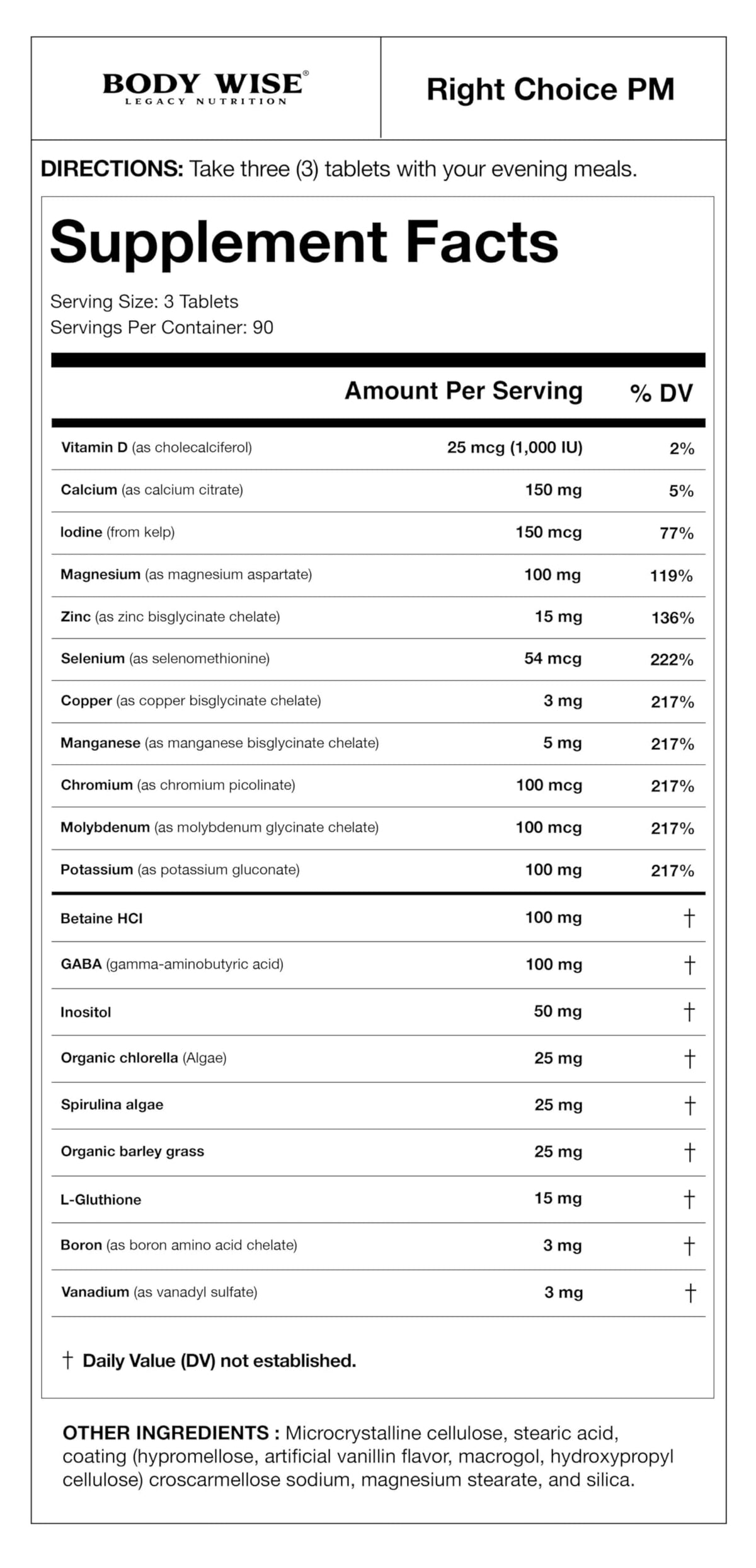 Body Wise AM & PM® Daily Vitamin System | Day & Night Wellness Formula for Energy by Body Wise International – 90 Count (Pack of 1), Model Right Choice Am And Pm