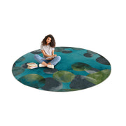 Riverstone 13'2" Round Area Rug in Color Teal by Joy Carpets – 13'2" (Round), Nylon, Teal, Model 2137XLE-02