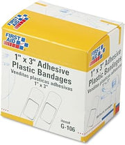 First Aid Only 1 Inch x 3 Inch Bandages - Plastic (Package of 8) - G106 - G106