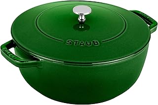 STAUB Cast Iron Essential French Oven, Dutch Oven, 5-quart, serves 5-6, Made in France - Basil