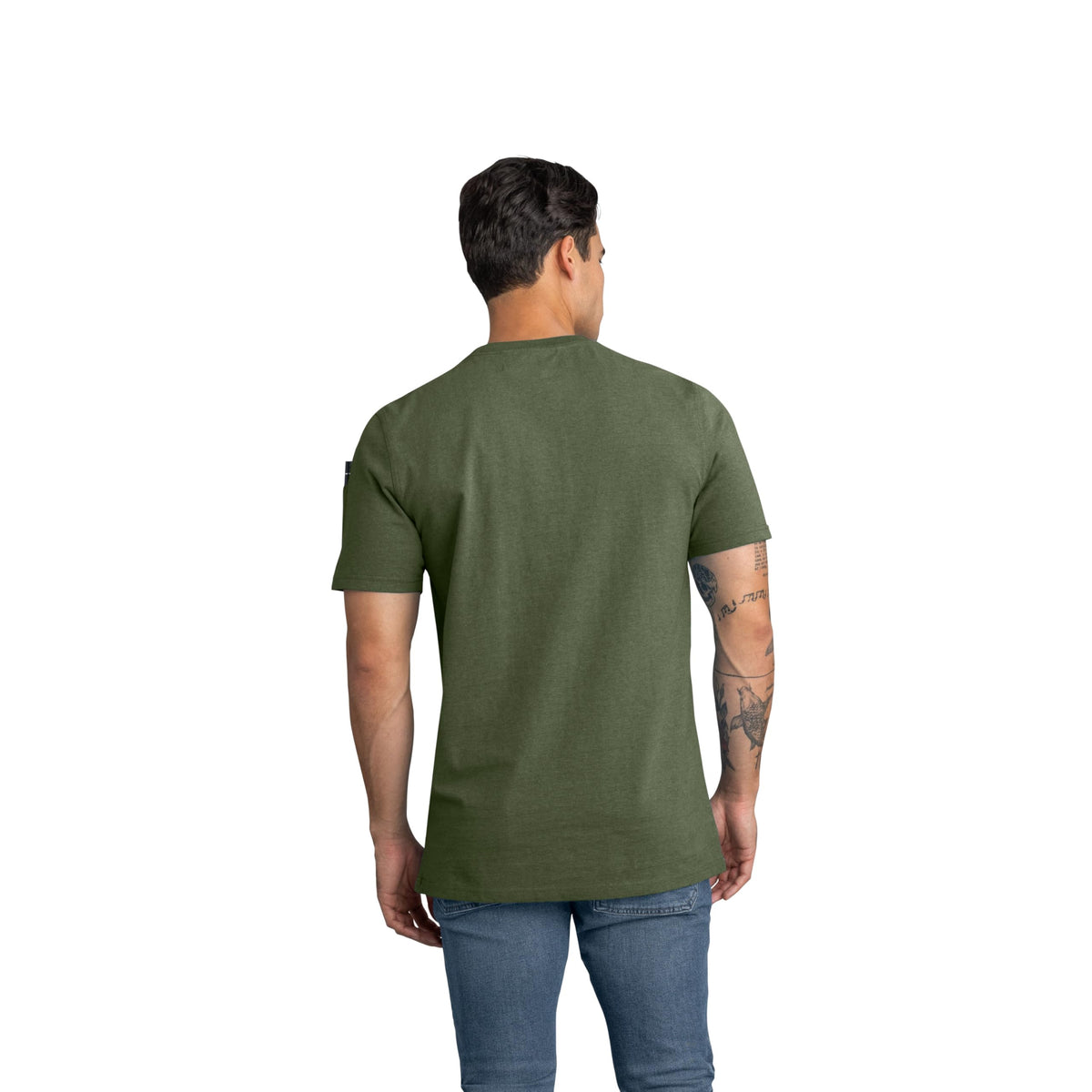 Men's Short Sleeve Heavyweight Slim Fit Cotton T-Shirt by Red Kap – Cotton, Heather Dark Forest, Model S5K6HD SS S
