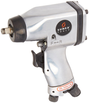 Sunex 3/8-Inch Heavy Duty Impact Wrench by Sunex Tools – Pistol Grip Impact Wrench, Metal, Polished Aluminum, Model SX821A