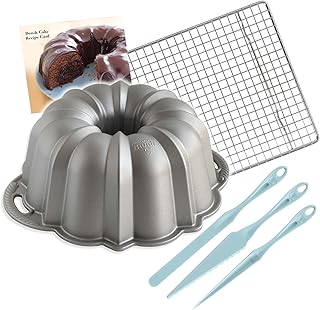 Nordic Ware Platinum Bundt Cake Pan - Finishing Tool & Cooling Rack Set