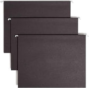 SMEAD Standard Hanging File Folders, 25 Count, Black, 1/5-Cut Adjustable Tabs, Letter Size (64062)