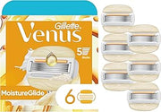 Venus MoistureGlide Women's Razor Blades, With Built-in Shave Gel Bars, 6 Razor Blade Refills