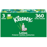 Lotion Facial Tissues by Kleenex – 120 Count (Pack of 3), Paper, White, Pack of 3, Model 10036000542933