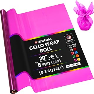 Hygloss Products Cellophane Roll – Cellophane Wrap for Crafts, Gifts, and Baskets 20 Inch x 5 Feet, Purple