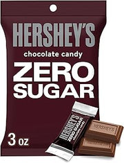 HERSHEY'S Zero Sugar Chocolate Candy Bags, 3 oz (12 Count)