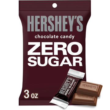 Zero Sugar Chocolate Candy Bags by HERSHEY'S – 3 Ounce (Pack of 12), brown, Pack of 12, Model 27001
