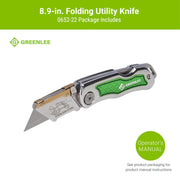 Greenlee Folding / 9.3"L x 5"W x 9.3"H / Green Pocket Knives & Folding Knives