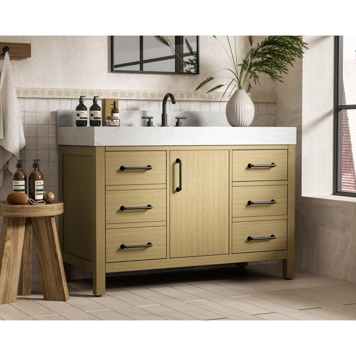 Elegant Kitchen and Bath 48" Single Bathroom Vanity in Honey Brown by Elegant Lighting – unspecified, Wood, Honey Brown, Model VF60648MHB-BS