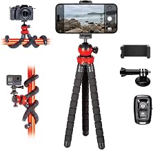 SUNPAK Gripper Flexible Tabletop and Handheld Camera Tripod with Remote | Rugged foam legs wrap around objects. Supports compact cameras, smartphones & GoPros. Includes 30ft Bluetooth remote.