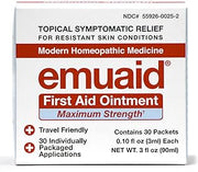 EMUAIDMAX 30-Day Travel Pack Ointment for Eczema and Psoriasis, 30 Pack | Single-Use Packets, Maximum Strength, For Eczema, Psoriasis, Athlete's Foot, Jock Itch, Rash, 0.10 oz Each