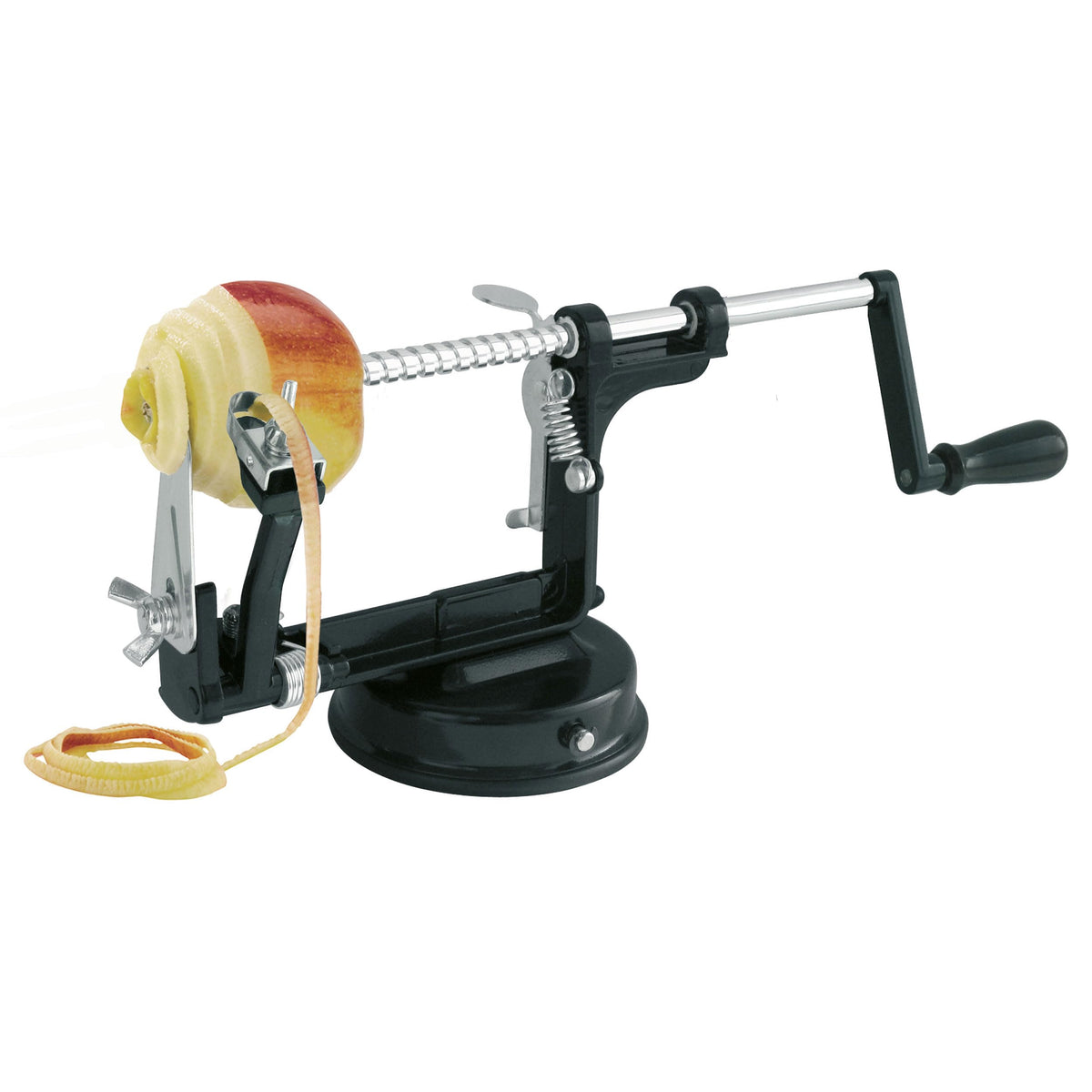 Apple Peeler by GEFU – One Size, Aluminum Stainless Steel, Black/Silver, Model GF13560