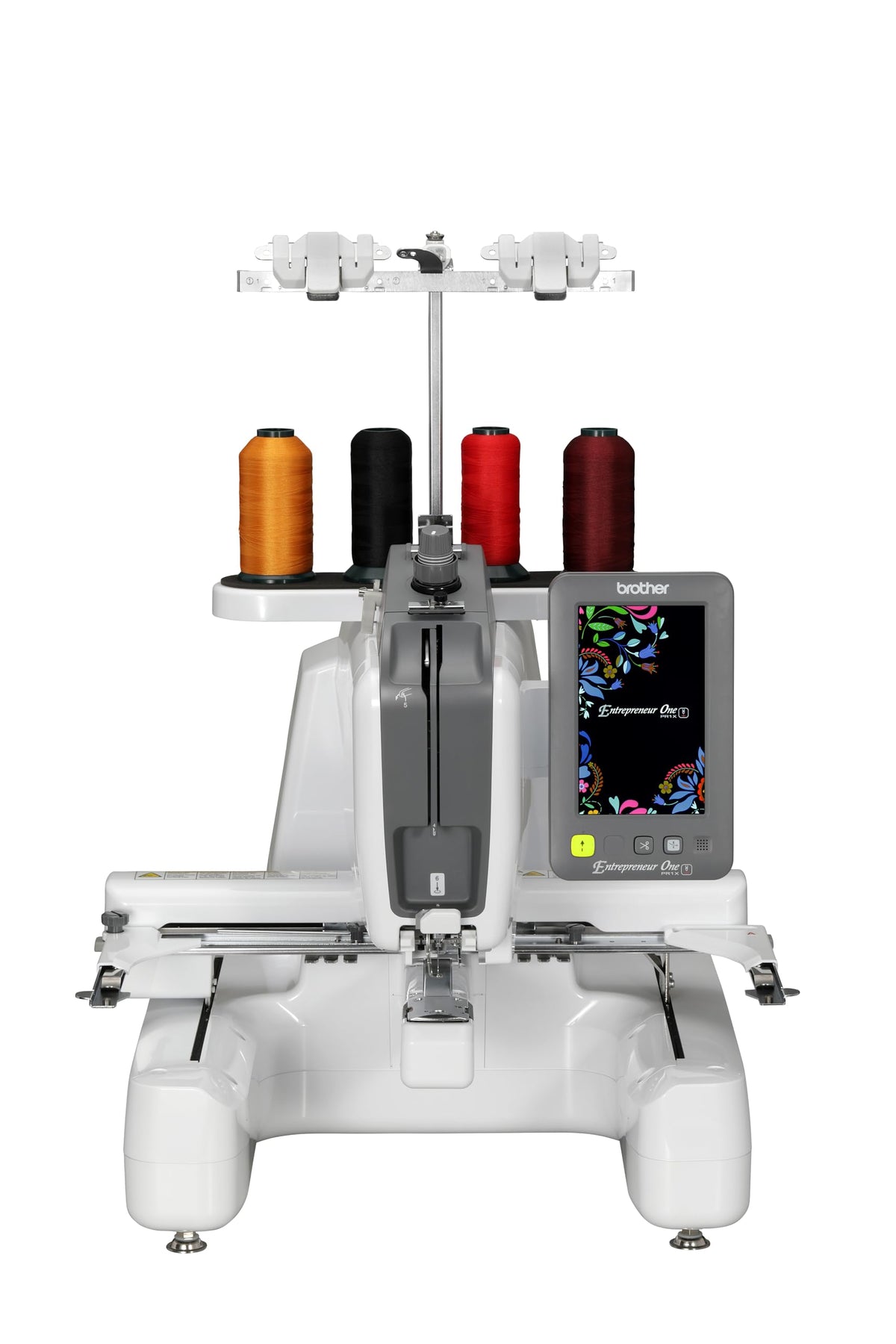Entrepreneur One Single-Needle Embroidery Machine by Brother – 23.1 x 19.92 x 22.24, Plastic, White, Model PR1X