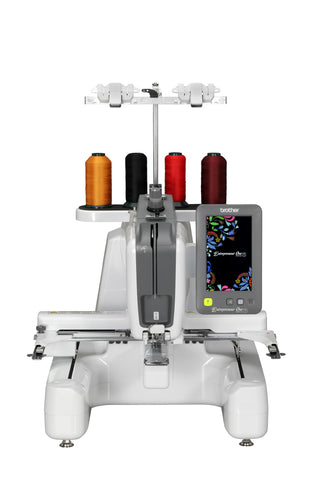 Entrepreneur One Single-Needle Embroidery Machine by Brother – 23.1 x 19.92 x 22.24, Plastic, White, Model PR1X