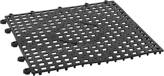 Winco Interlocking Bar Mat, 12 by 12-Inch, Dark Smoke,Black,Medium | Dishwasher safe, Interlocking design, Foodservice