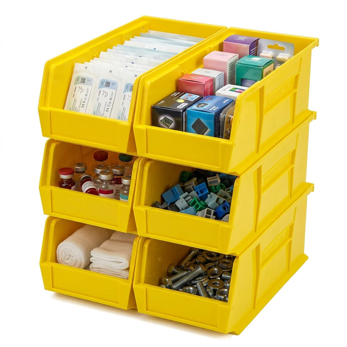 QUANTUM STORAGE SYSTEMS Yellow / 18" L x 6" W x 5" H / Ultra Stack & Hang Shelf Baskets