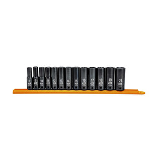 13 Pc. 3/8" Drive 6 Pt. Deep Impact Socket Set by GEARWRENCH – 3/8", Chrome Molybdenum Steel, Chrome, Model 84914N