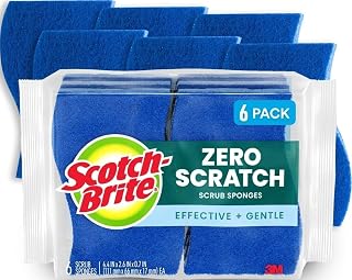 Scotch-Brite Zero Scratch Scrub Sponge, 6 Pack