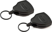 KEY-BAK Super 48 Locking Professional Heavy Duty Self Retracting Key Reel with Retractable Kevlar Cord, 48" Black (2 Pack)