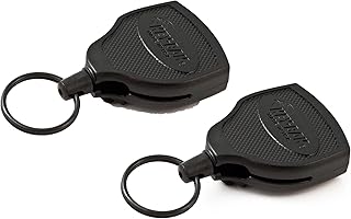 KEY-BAK Super 48 Locking Professional Heavy Duty Self Retracting Key Reel with Retractable Kevlar Cord, 48" Black (2 Pack)