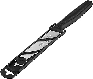 Mercer Culinary Pointed Tip Wavy Bar Knife, 4 Edge, Black