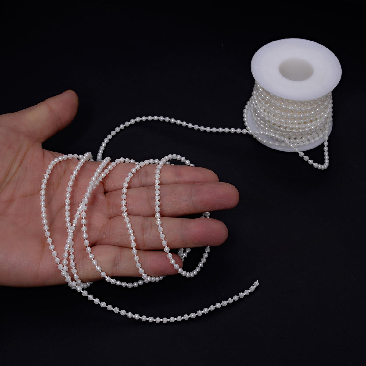 3mm Millet Beads Crafts Faux Pearl Beads Garland Pearl Bead Roll Strand of Pearls to Decorate Floral Centerpieces Wedding Party Favor Christmas Tree(33 Feet Ivory) by YoungJewl –