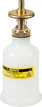 Justrite 14002 Polyethylene Nonmetallic Dispensing Safety Can with Brass Head, 4 oz Capacity, Translucent