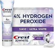 Crest 3D White Brilliance Pro Ultra White Teeth Whitening Toothpaste, 3.8 oz, Anticavity Fluoride Toothpaste, 4% Hydrogen Peroxide, Active Whitening Protection