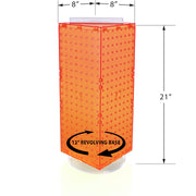 Azar Displays Pegboard + Hooks / Orange / 8" W x 20" H Display Racks