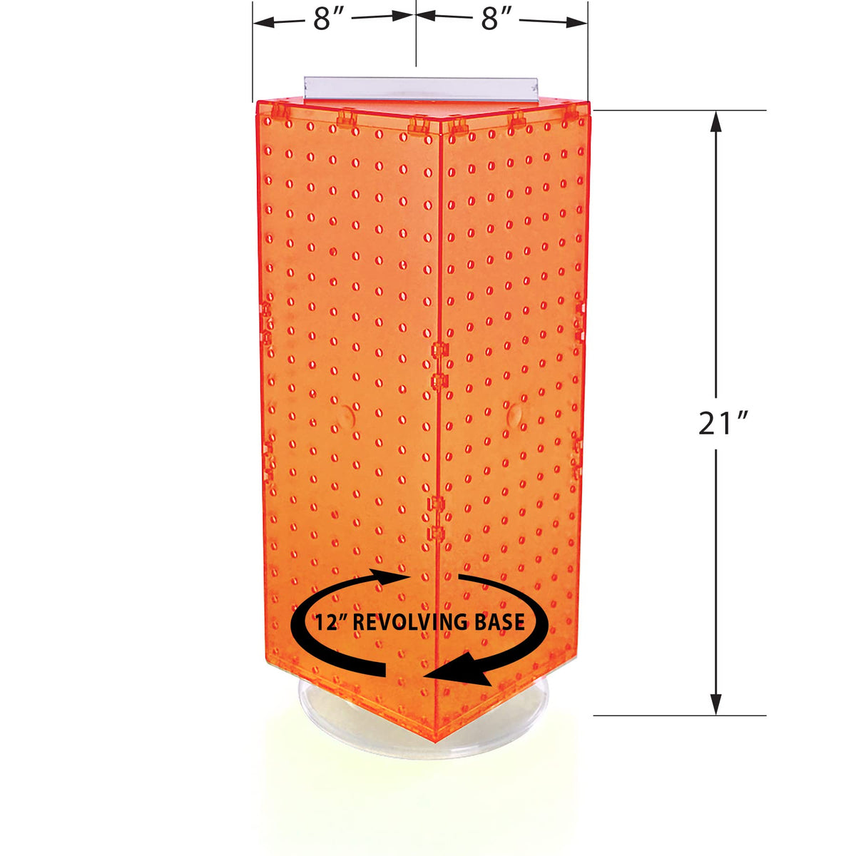 Azar Displays Pegboard + Hooks / Orange / 8" W x 20" H Display Racks