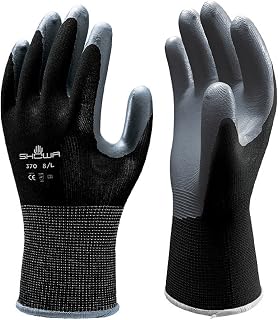 SHOWA 24 Pair Atlas 370 Black Work Gloves Size XL 370BXL-09 (2 Dozen)