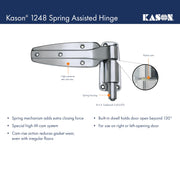 1248 Spring Assisted Hinge by Kason – Offset: 1-1/2 Inch, Zinc, Model 1248-C112