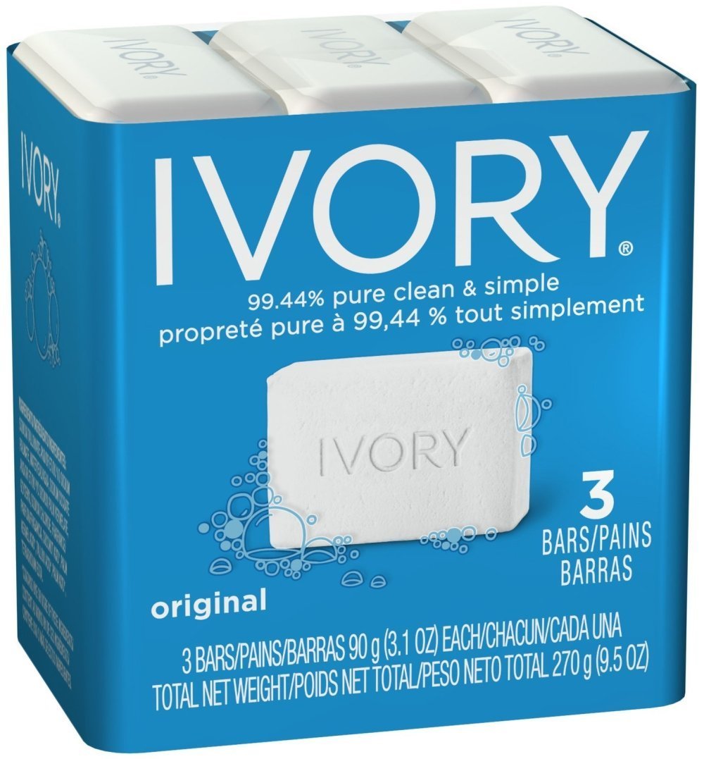 Bar Soap by Ivory – 3 Count (Pack of 12), Pack of 12, Model 12364