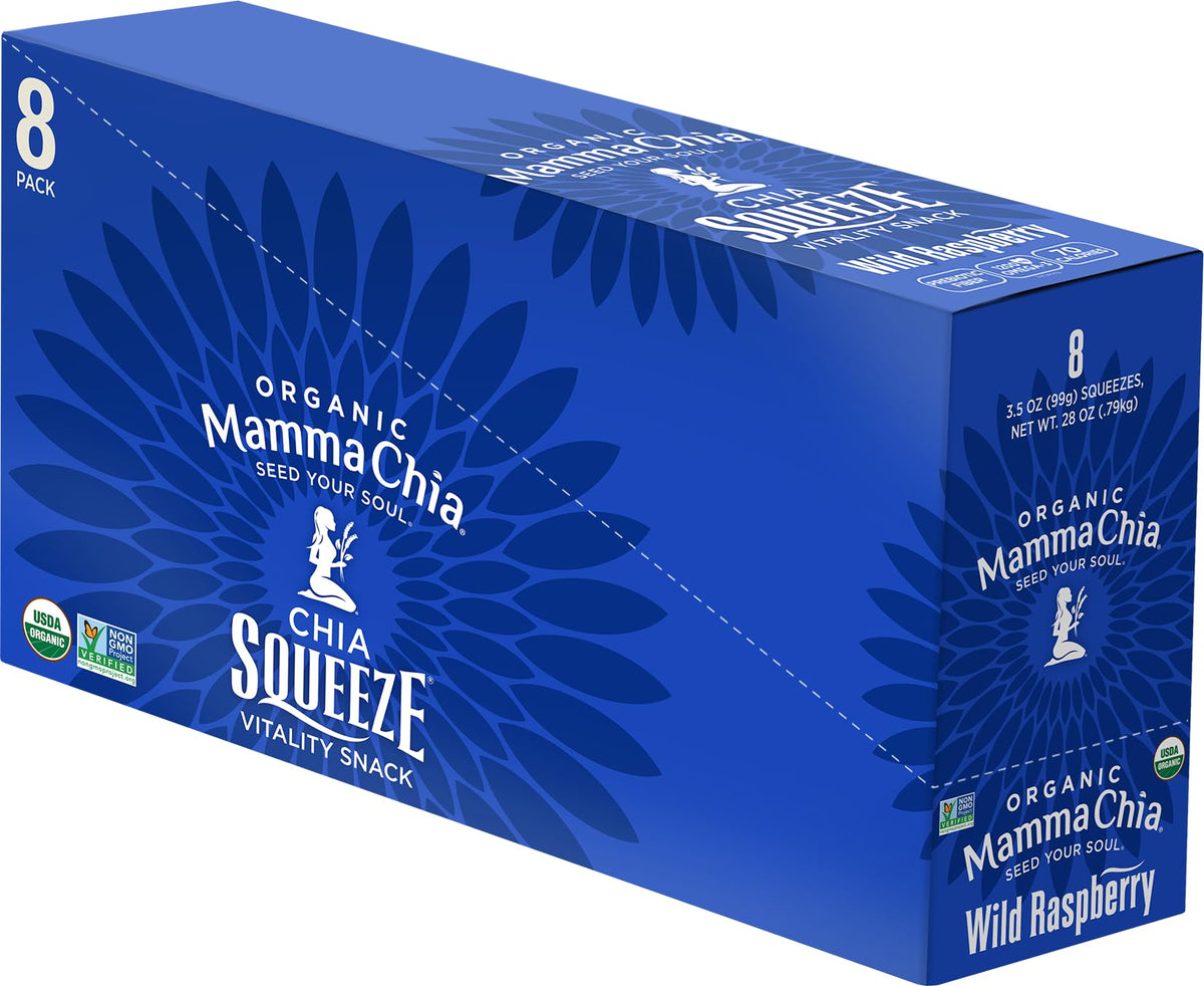 Mamma Chia Raspberry / 3.5 Ounce (Pack of 16) / Natural Fruit Snacks