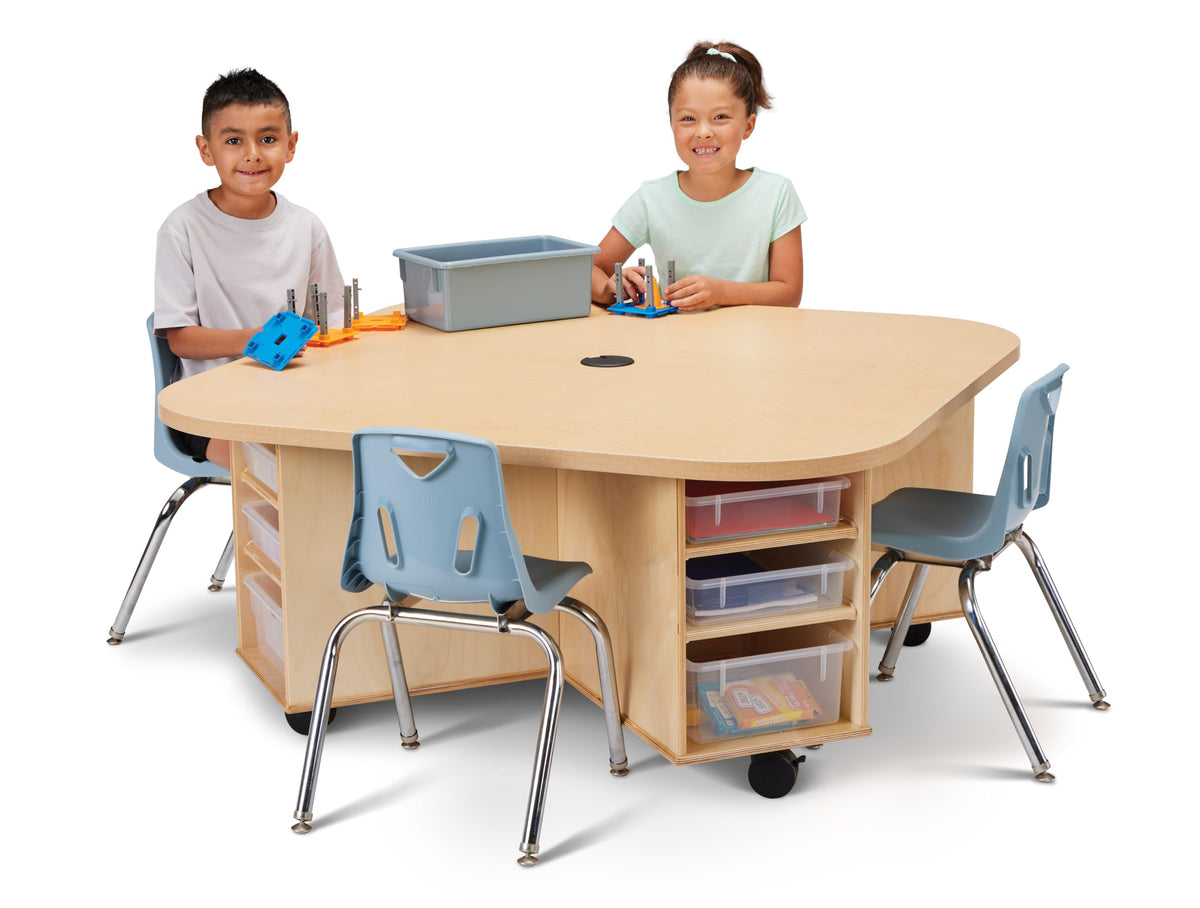 Innovate STEAM Table by Jonti-Craft – 48" W x 48" D x 22.5" H, Wood, Model 6281JC251