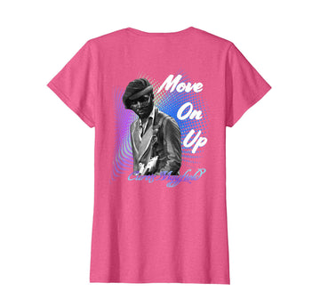 Curtis Mayfield_002_Back Printed T-Shirt by Great musician – Pink Heather