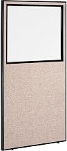 Global Industrial Office Partition Panel with Partial Window, 36-1/4"W x 96"H, Tan