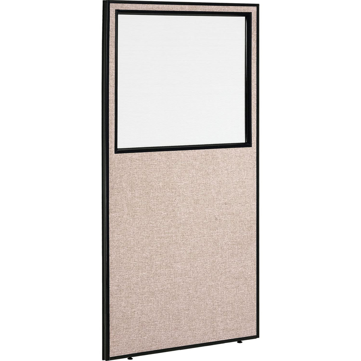 Office Partition Panel with Partial Window by Global Industrial – Alloy Steel, Tan, Model 694663WTN