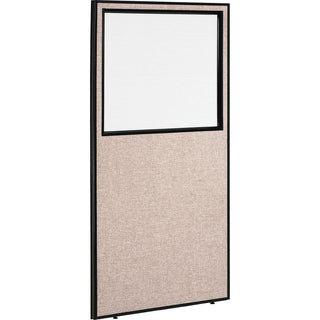 Office Partition Panel with Partial Window by Global Industrial – Alloy Steel, Tan, Model 694663WTN