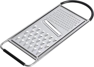 Oster Helmsdale Flat Cheese Grater With Anti-Slip Handle, Stainless Steel Zester/Multi-Functional Tool for Kitchen Preperation, Black