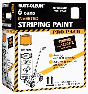 Rust-Oleum Professional Inverted Striping White Spray Paint | Parking Lot Striping, Athletic Field Marking, High Visibility Lines, Upside Down Spray System, Durable Coverage, 18 oz