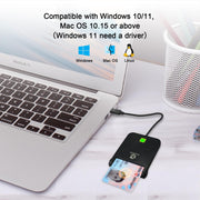 CAC Reader USB C by ZOWEETEK – 3.3 x 2.7 inch (Pack of 2), Black