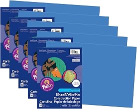 Prang Construction Paper, Blue, 12" x 18", 50 Sheets Per Pack, 5 Packs