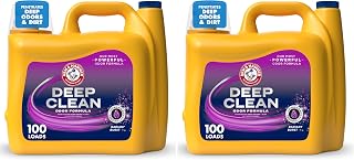 Arm & Hammer Deep Clean Odor Formula Liquid Laundry Detergent, Radiant Burst Scent, 150 Fl Oz, 100 Loads (Pack of 2)